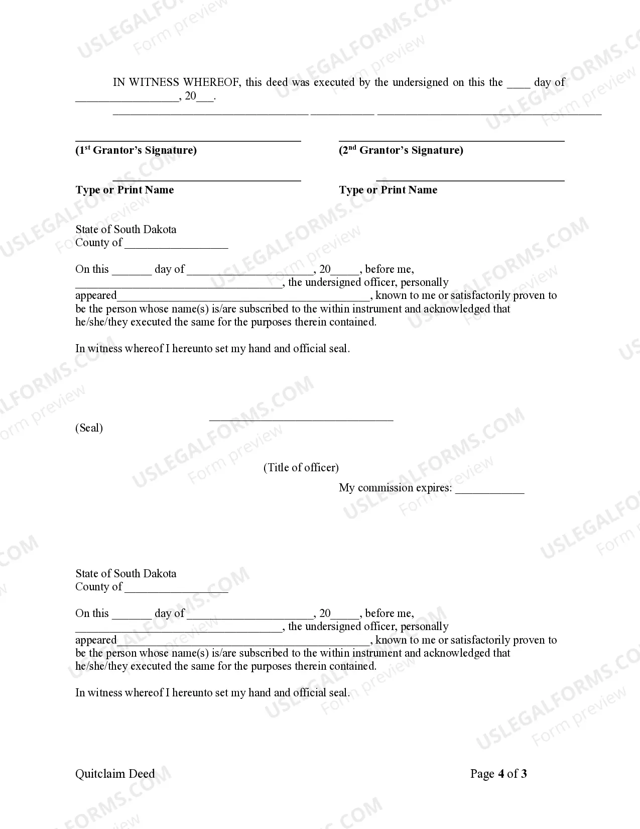 Preview Quitclaim Deed from Husband and Wife to an Individual