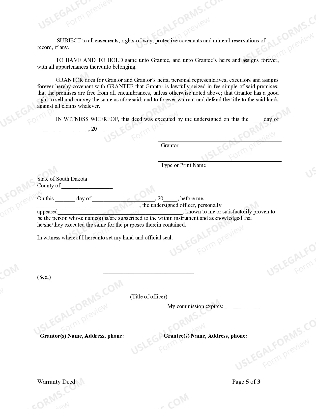 Preview Warranty Deed from Individual to Individual