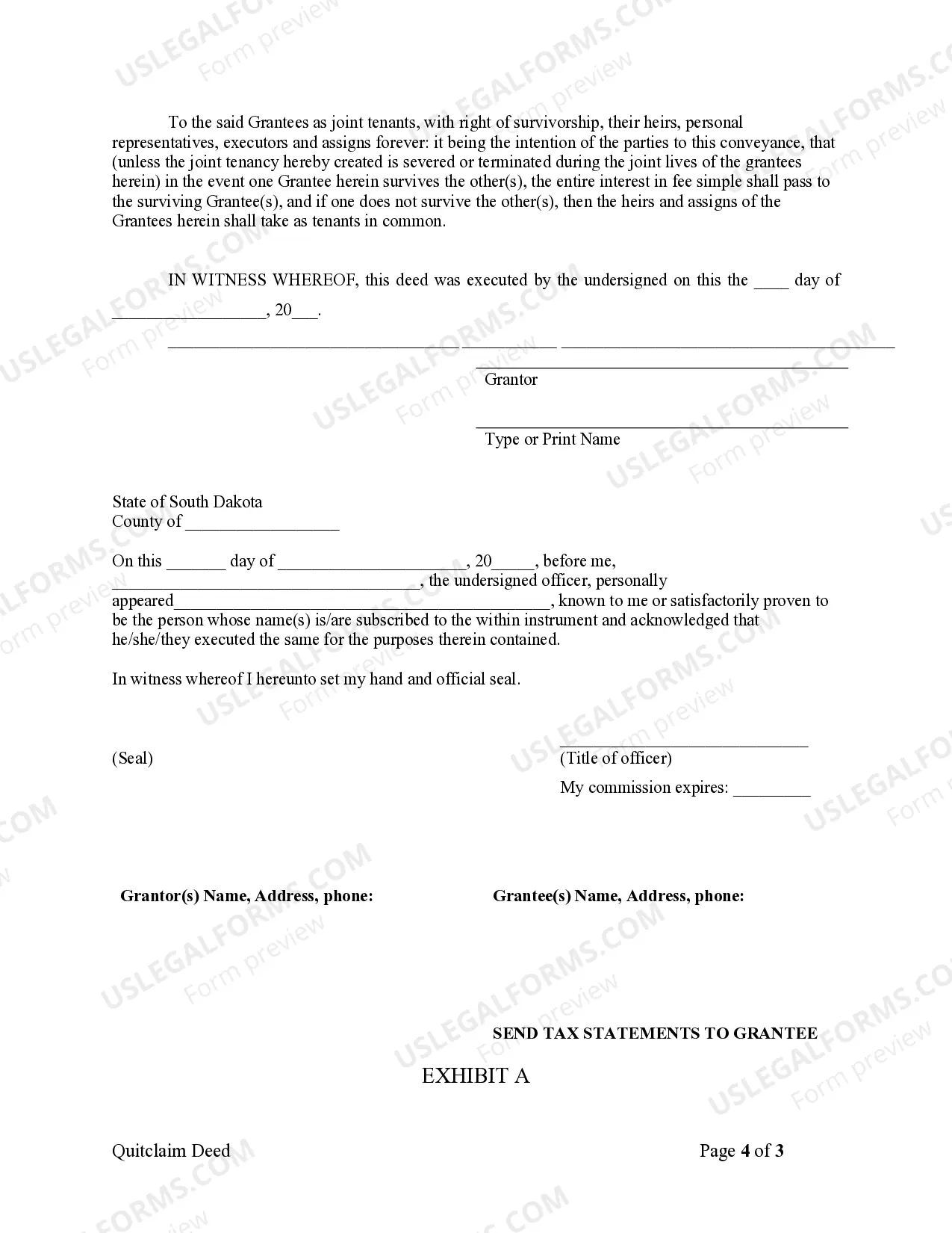 Preview Quitclaim Deed from Individual to Two Individuals in Joint Tenancy