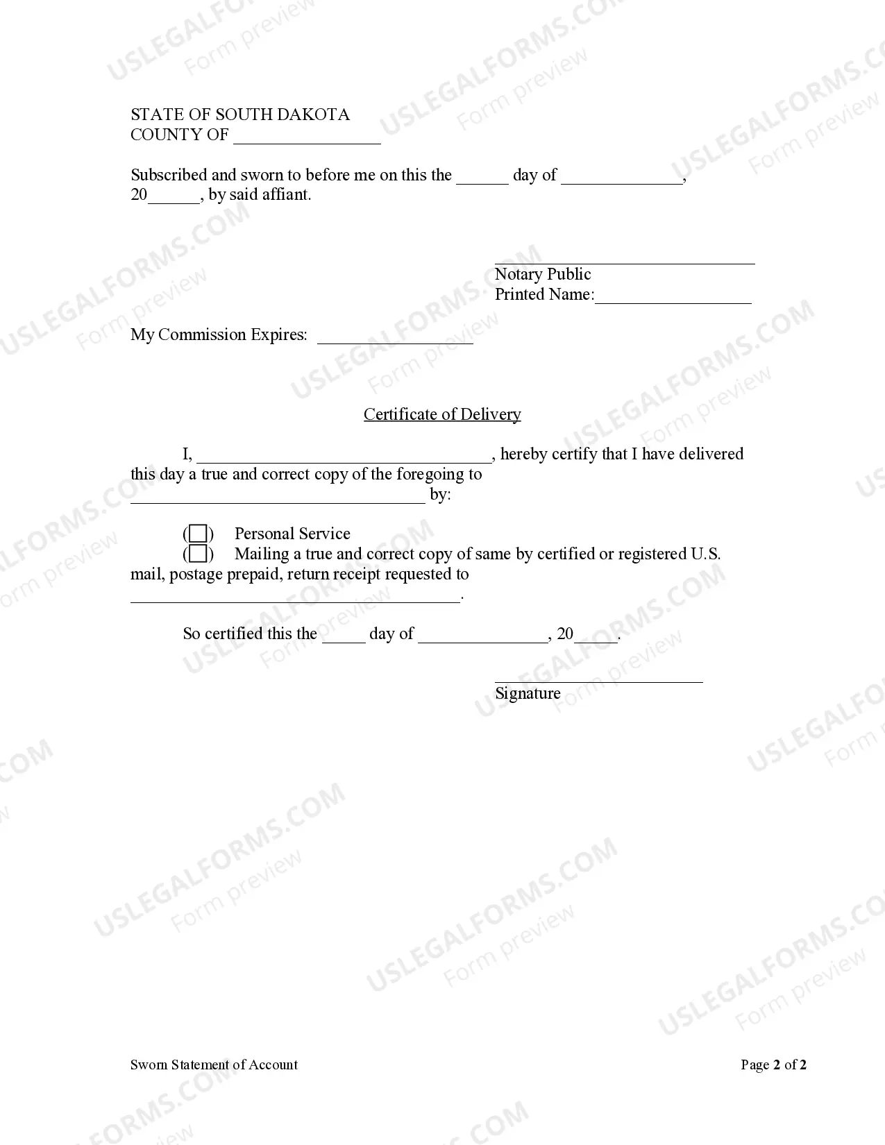 Preview Statement of Account - Individual