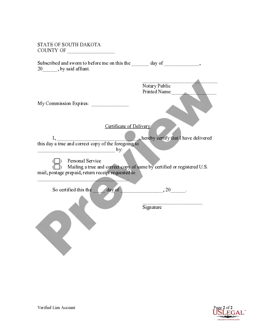 Preview Lien Account by Corporation
