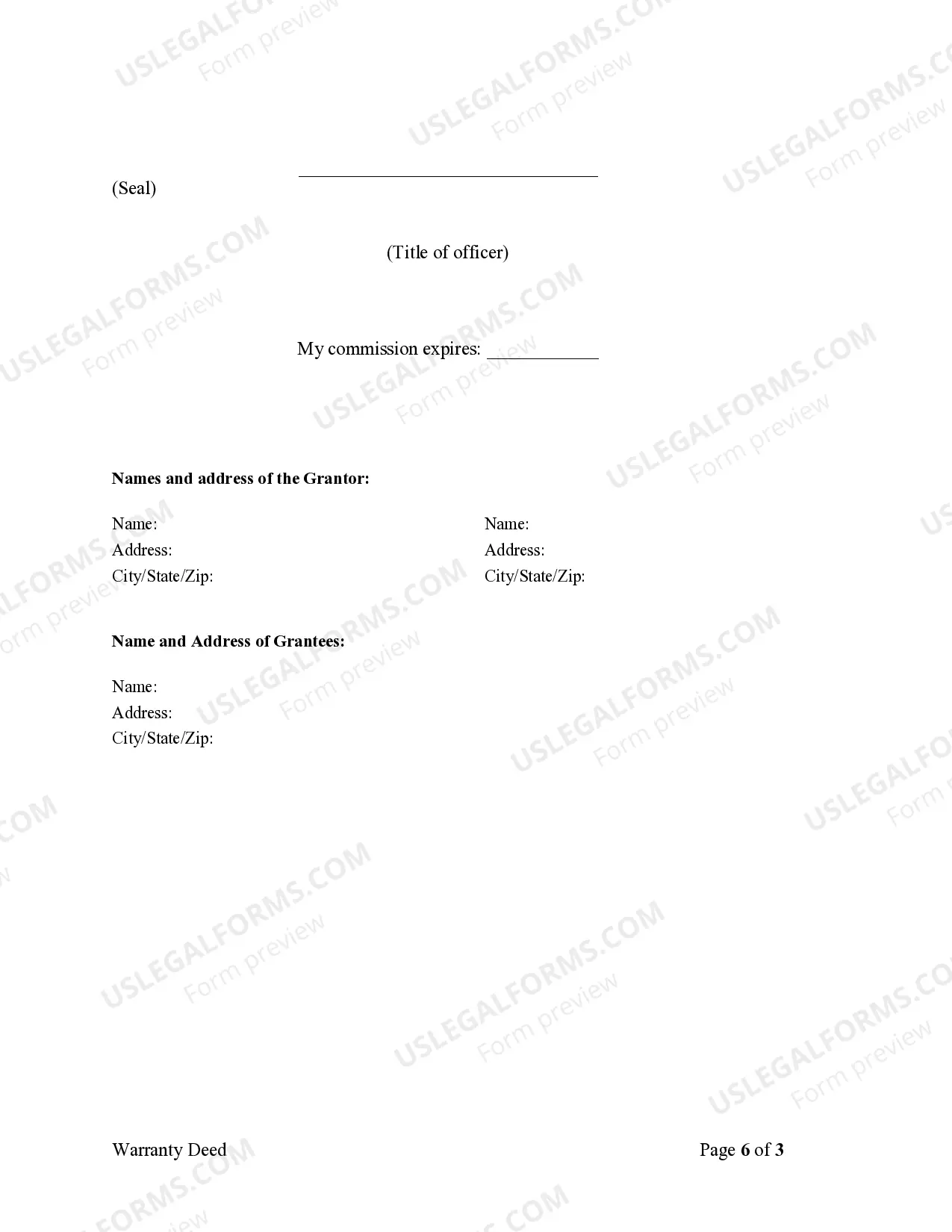 Preview Warranty Deed from Husband and Wife to LLC