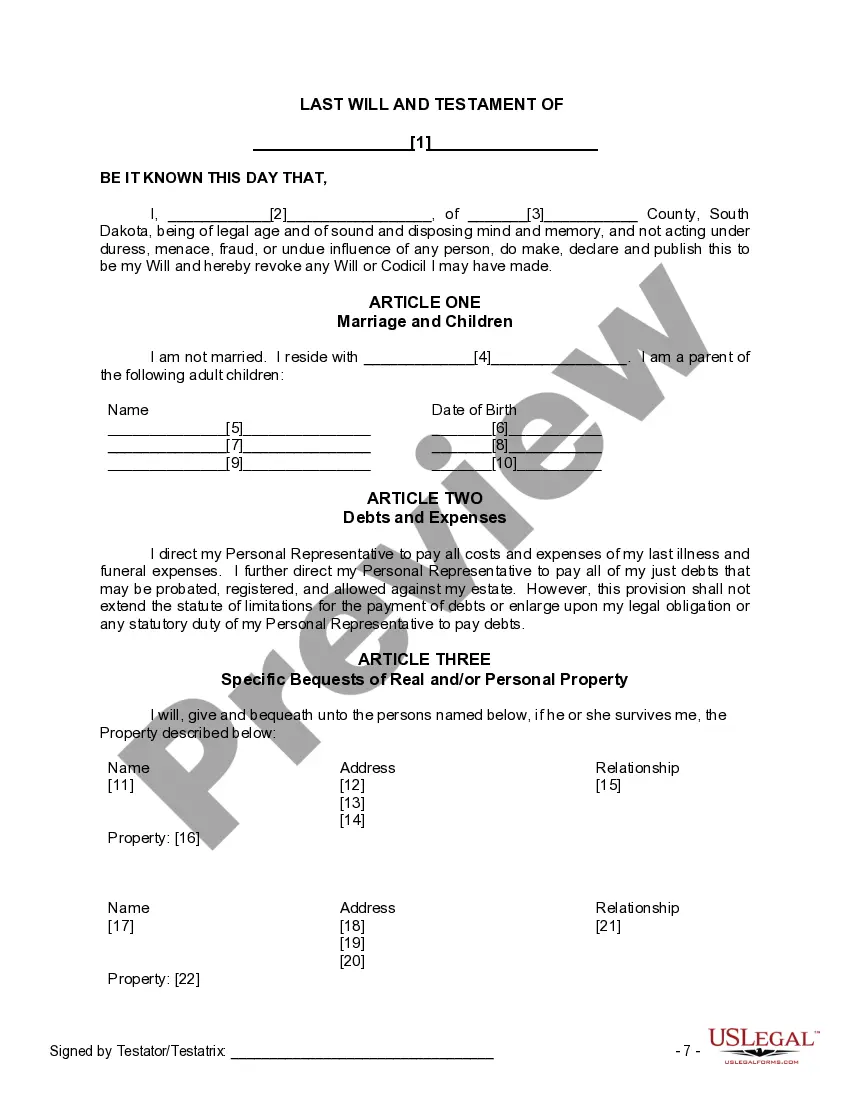 Preview Mutual Wills Package of Last Wills and Testaments for Man and Woman living together not Married with Adult Children