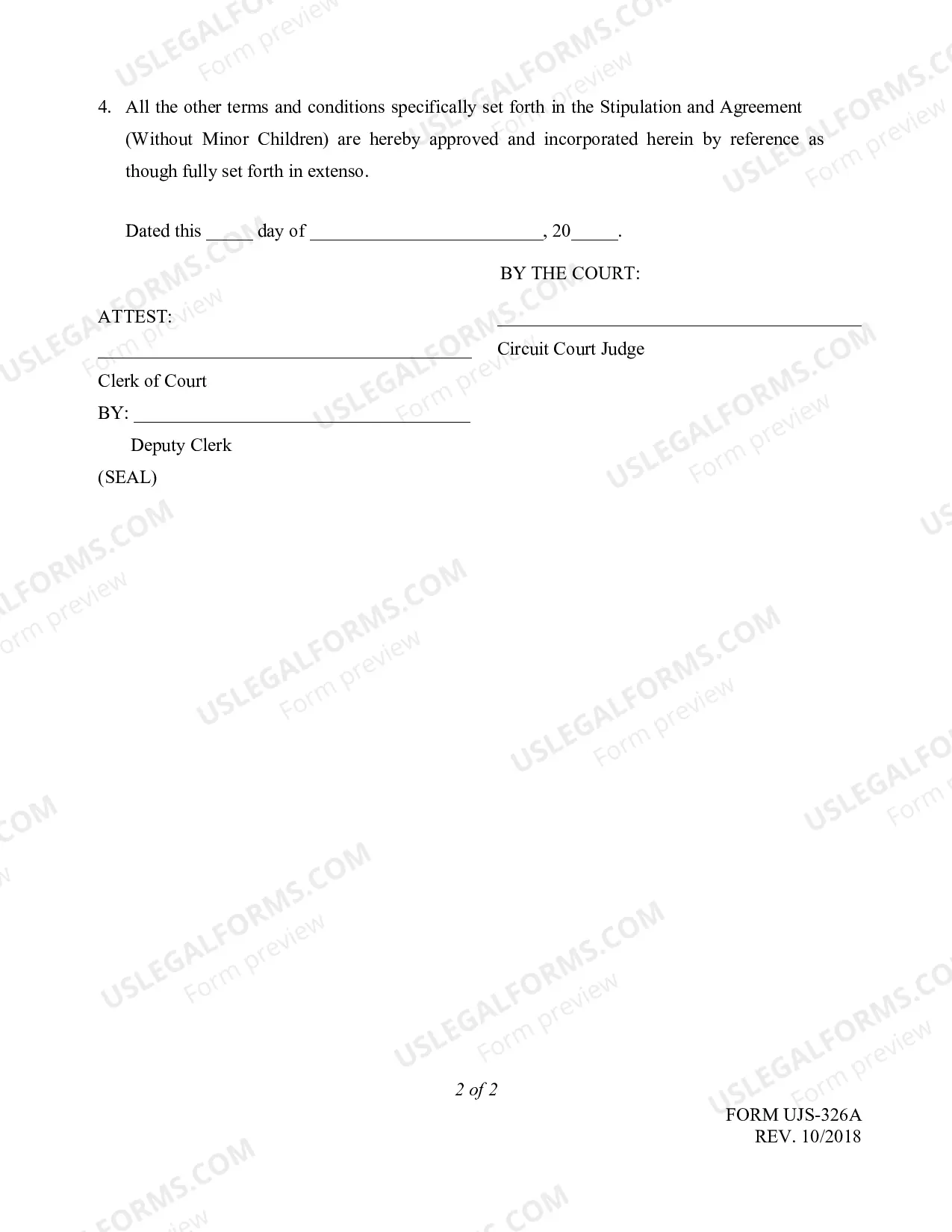 Preview Judgment and Decree of Divorce for People without Minor Children