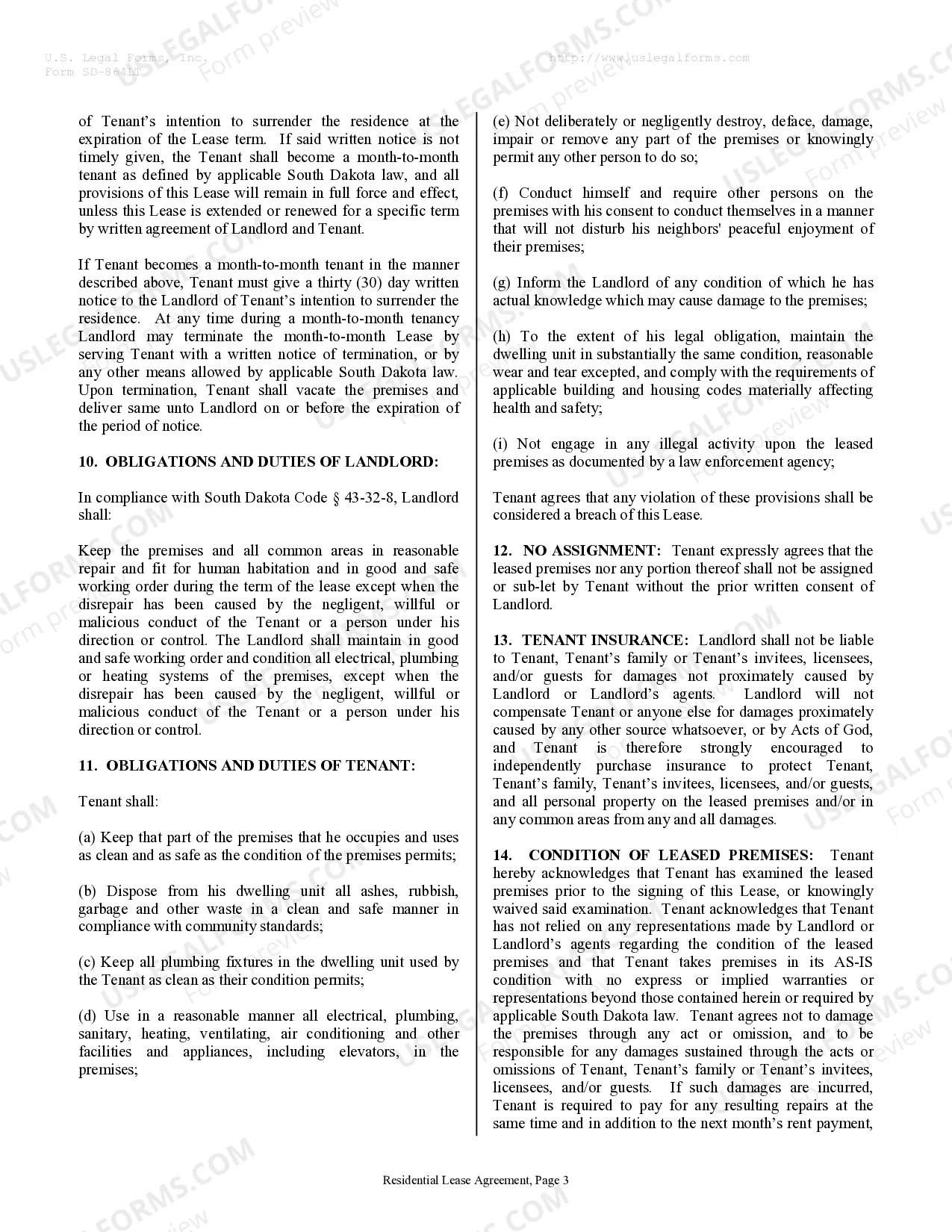 Preview Residential Rental Lease Agreement