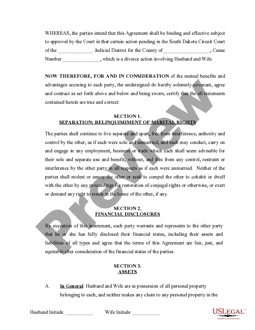 Preview Marital Domestic Separation and Property Settlement Agreement Adult Children Parties May have Joint Property or Debts where Divorce Action Filed