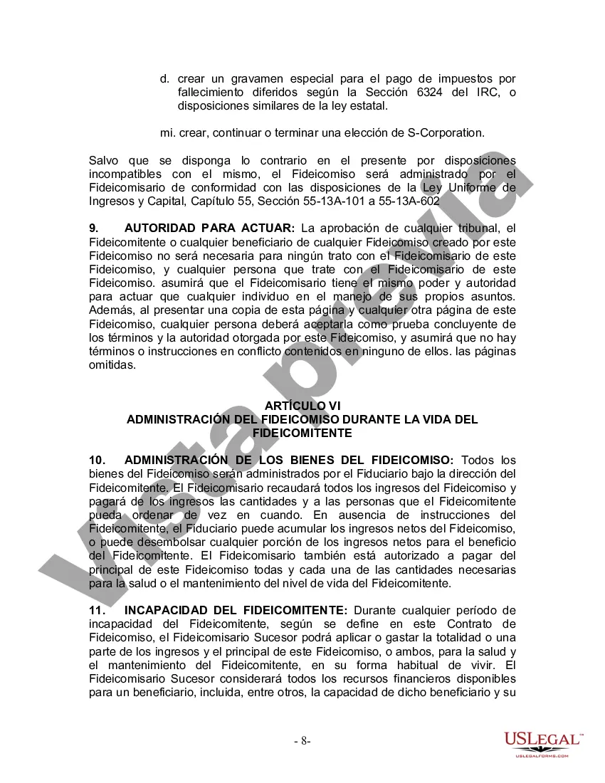 Preview Fideicomiso en vida para esposo y esposa sin hijos