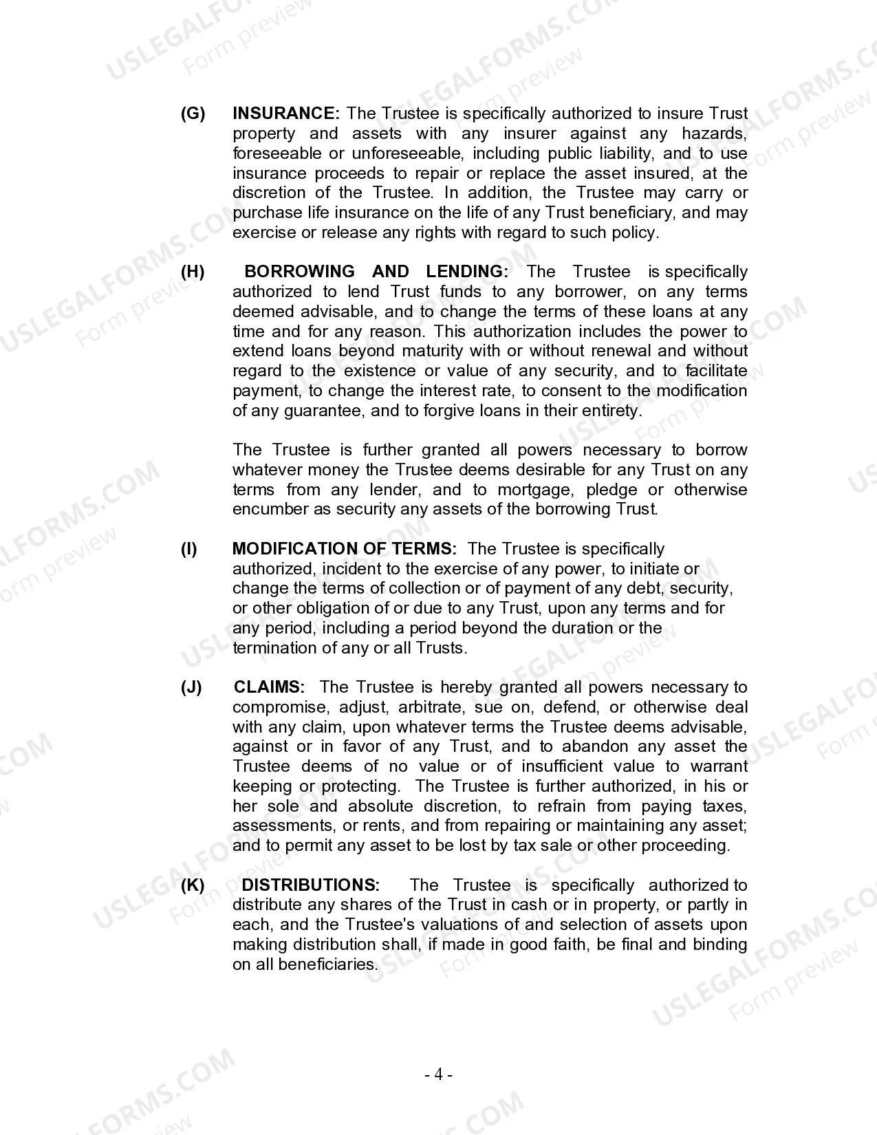 Preview Revocable Living Trust for Husband and Wife with No Children