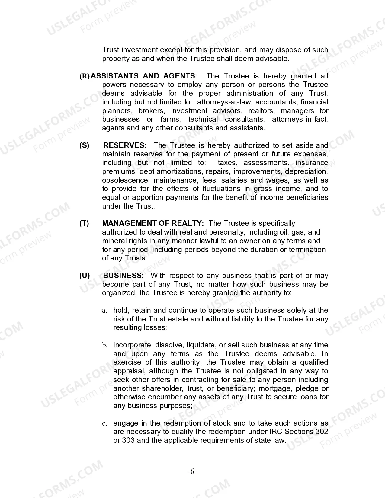 Preview Revocable Living Trust for Husband and Wife with No Children