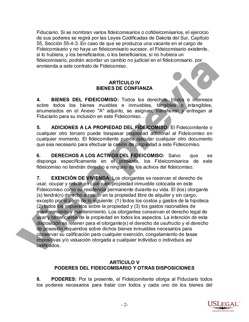 Preview Fideicomiso en Vida para Individuos Solteros, Divorciados o Viudos o Viudos sin Hijos