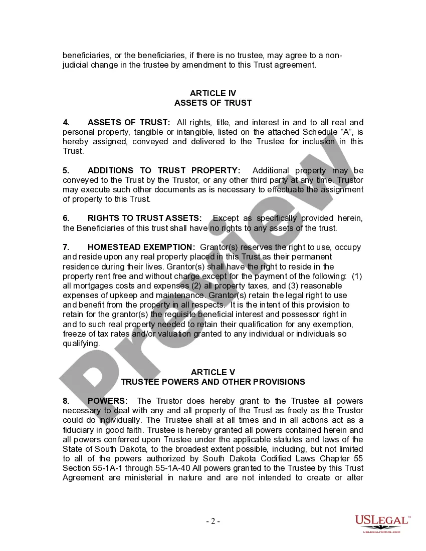 Preview Living Trust for Individual Who is Single, Divorced or Widow or Widower with No Children