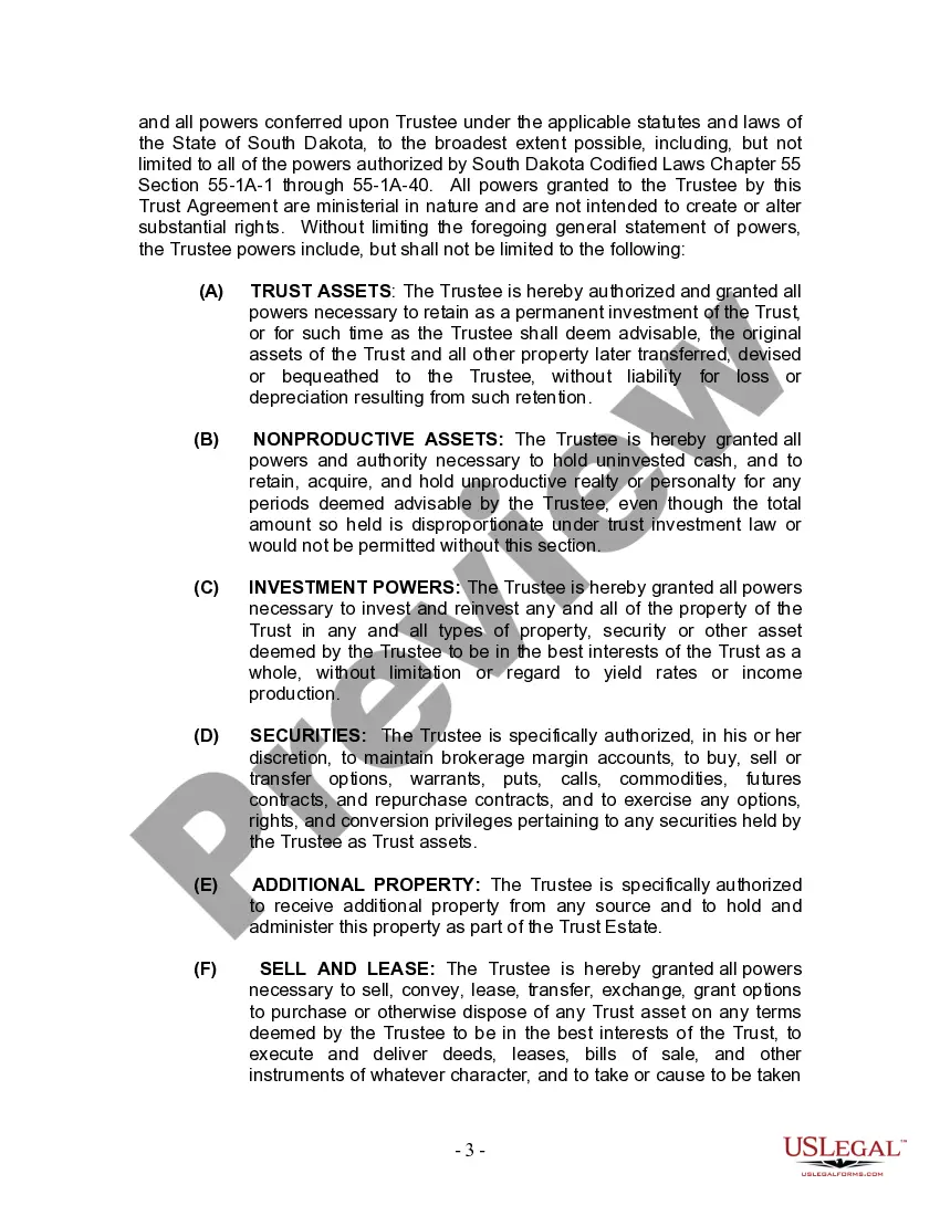 Preview Living Trust for Individual Who is Single, Divorced or Widow or Widower with Children