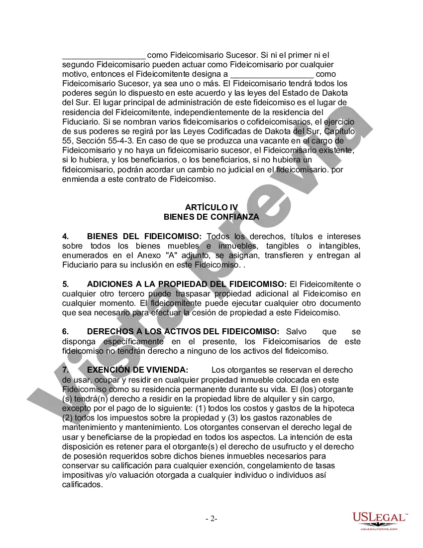 Preview Fideicomiso en vida para esposo y esposa con un hijo