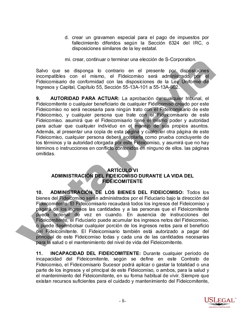 Preview Fideicomiso en vida para esposo y esposa con un hijo