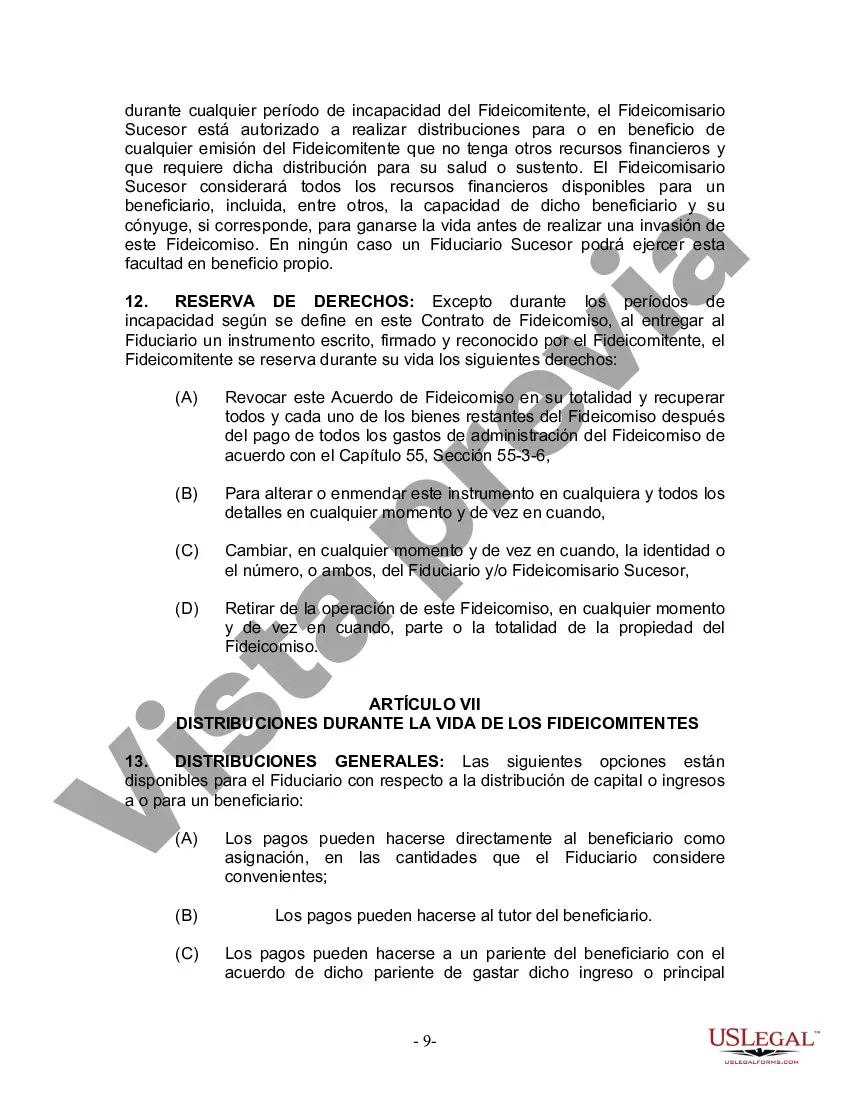 Preview Fideicomiso en vida para esposo y esposa con un hijo