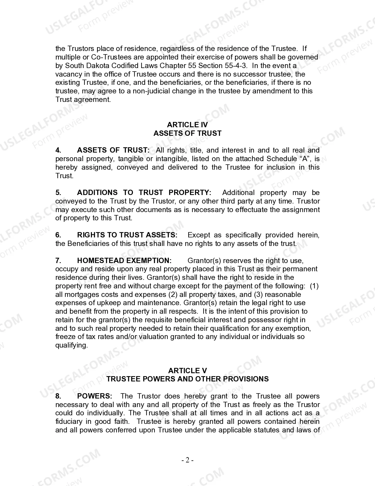Preview Living Trust for Husband and Wife with One Child