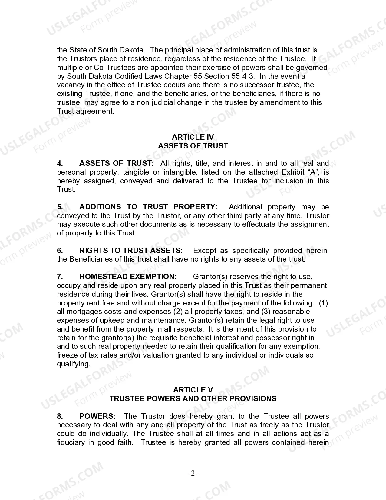 Preview Living Trust for Husband and Wife with Minor and or Adult Children