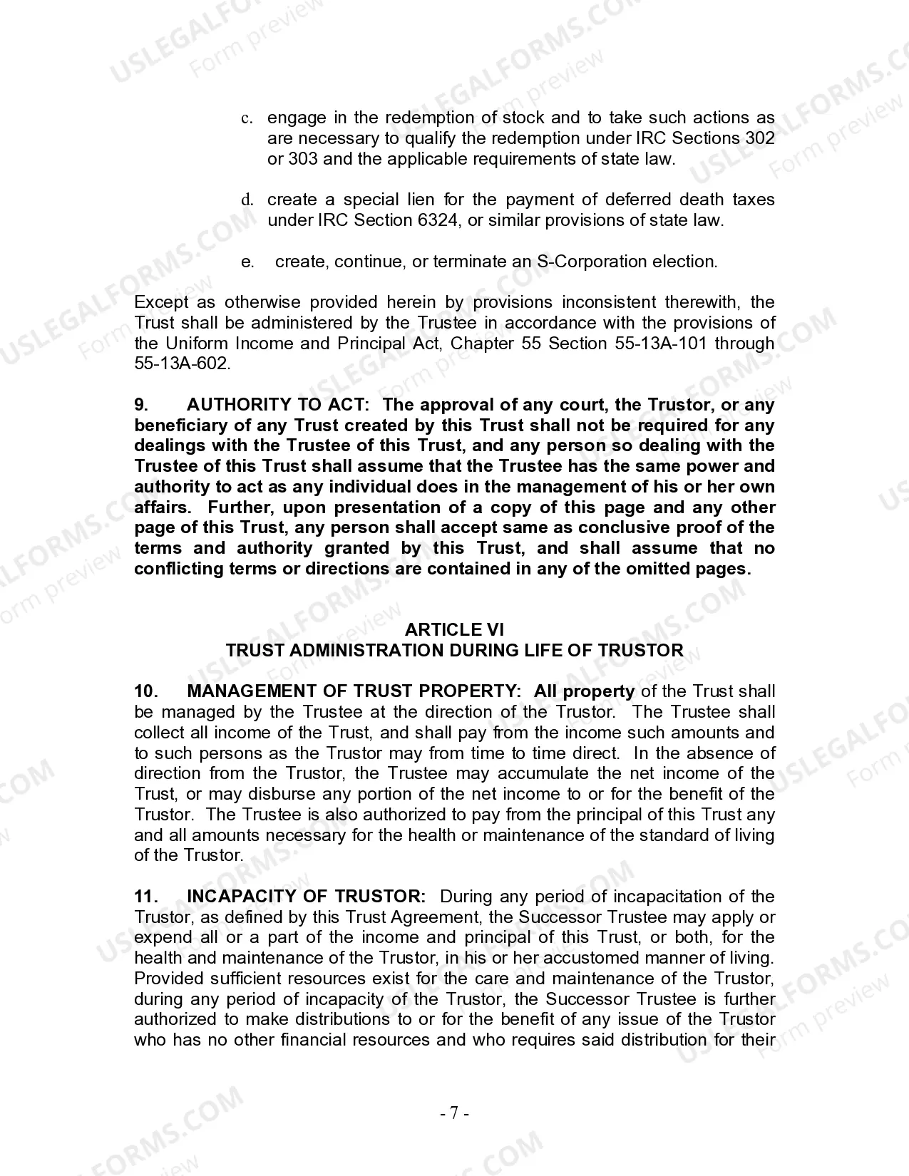 Preview Living Trust for Husband and Wife with Minor and or Adult Children