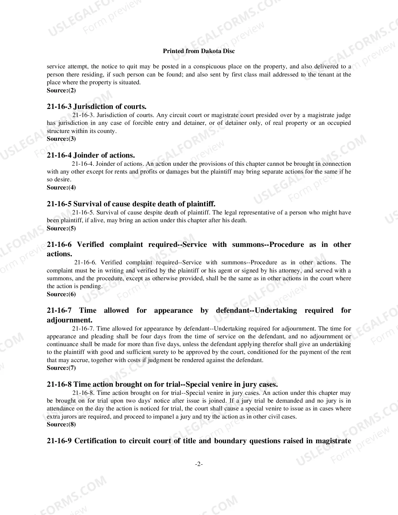 Preview South Dakota Eviction Laws
