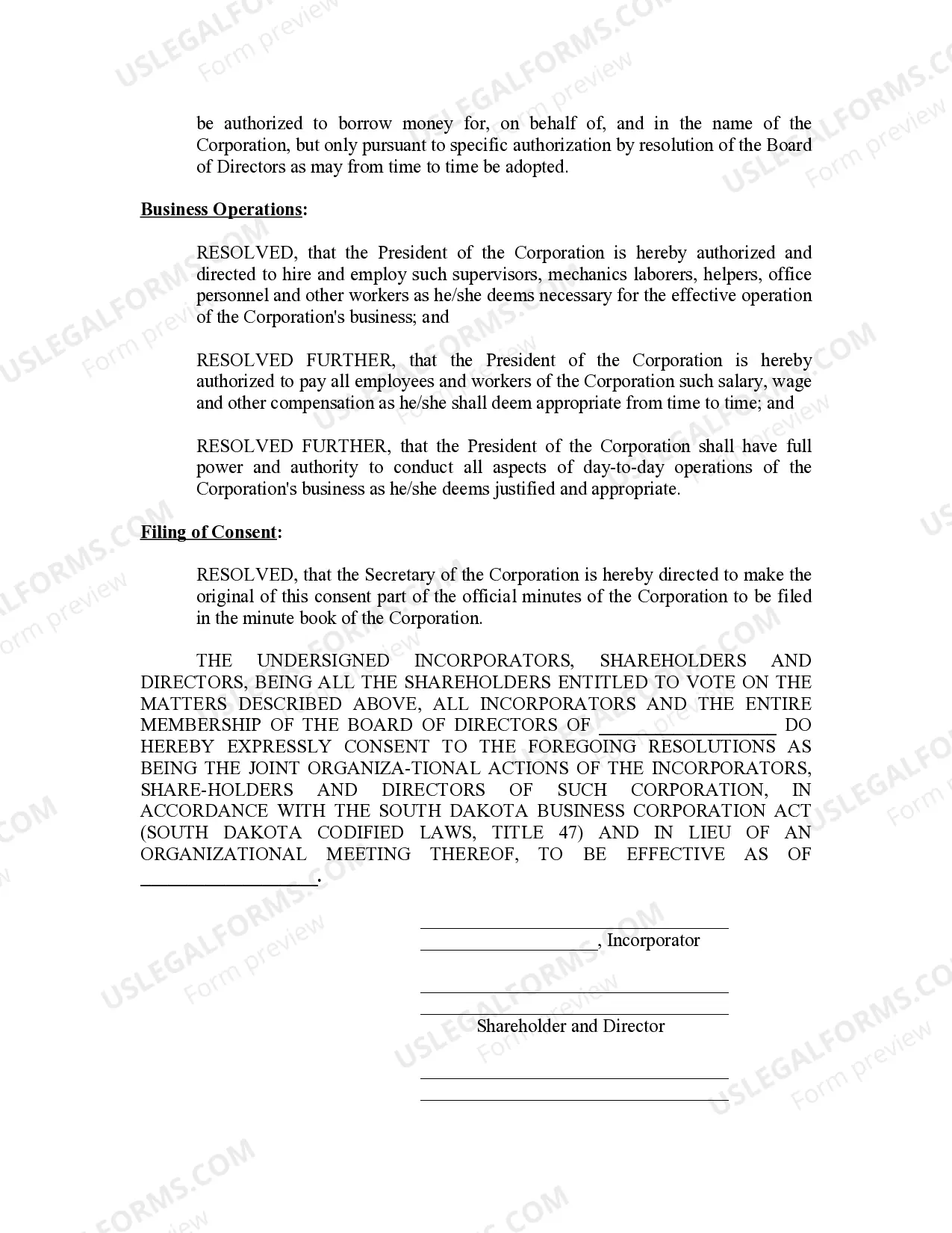 Preview Minutes for Organizational Meeting