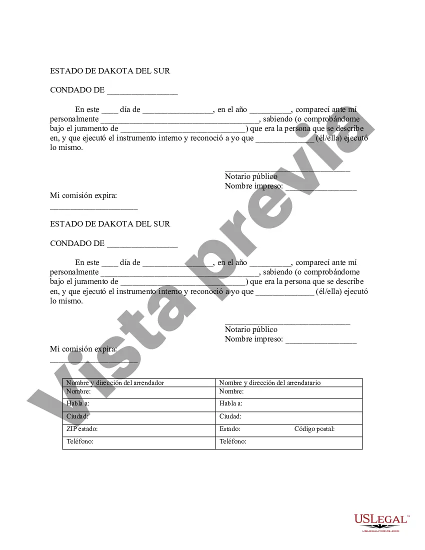 Preview Aviso de Arrendamiento para Grabación