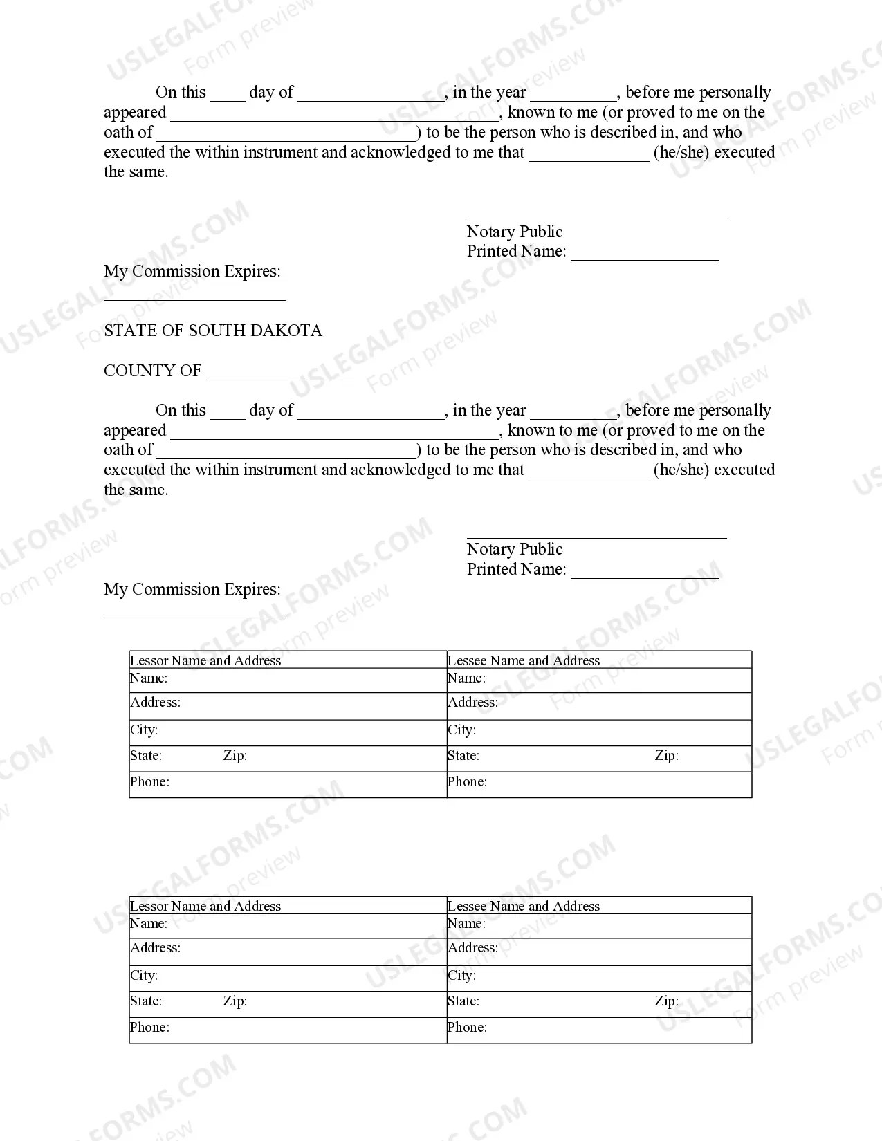 Preview Notice of Lease for Recording