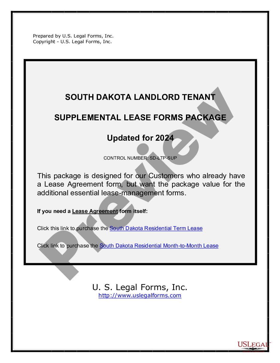 form Supplemental Residential Lease Forms Package preview