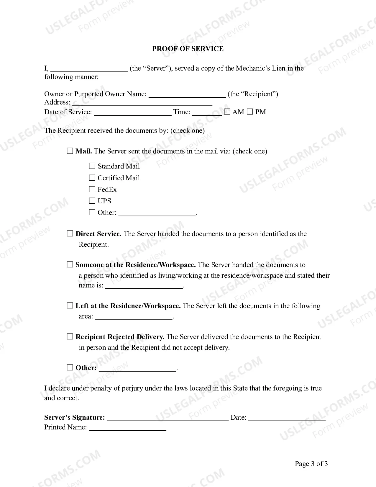 Preview South Dakota Mechanic's Lien