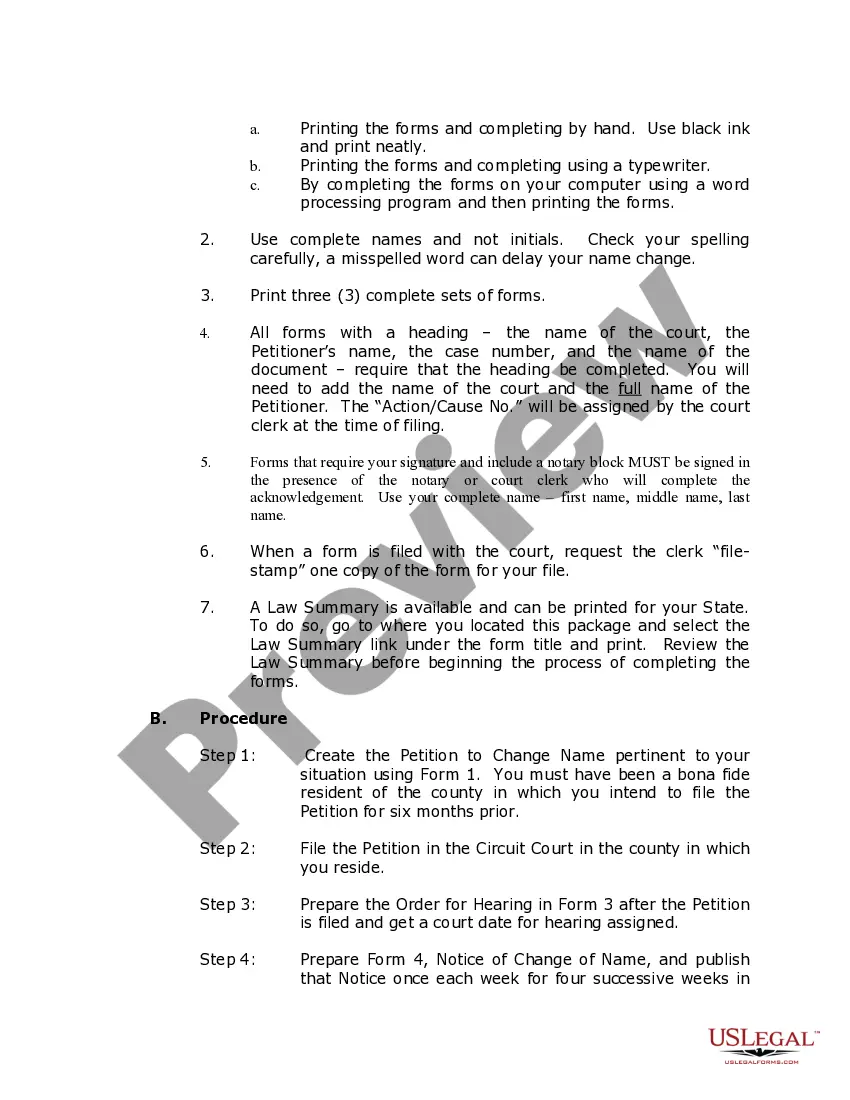 Preview South Dakota Name Change Instructions and Forms Package for a Family