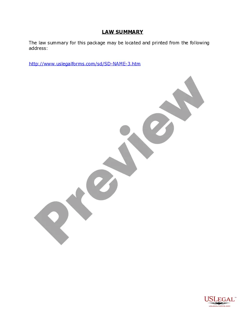 Preview South Dakota Name Change Instructions and Forms Package for a Family