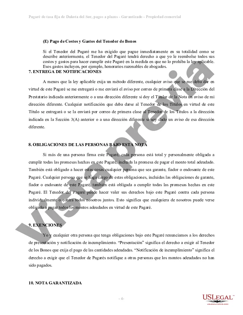 Get Cuotas de Dakota del Sur Pagaré de tasa fija garantizado por bienes raíces comerciales Preview Cuotas de Dakota del Sur Pagaré de tasa fija garantizado por bienes raíces comerciales