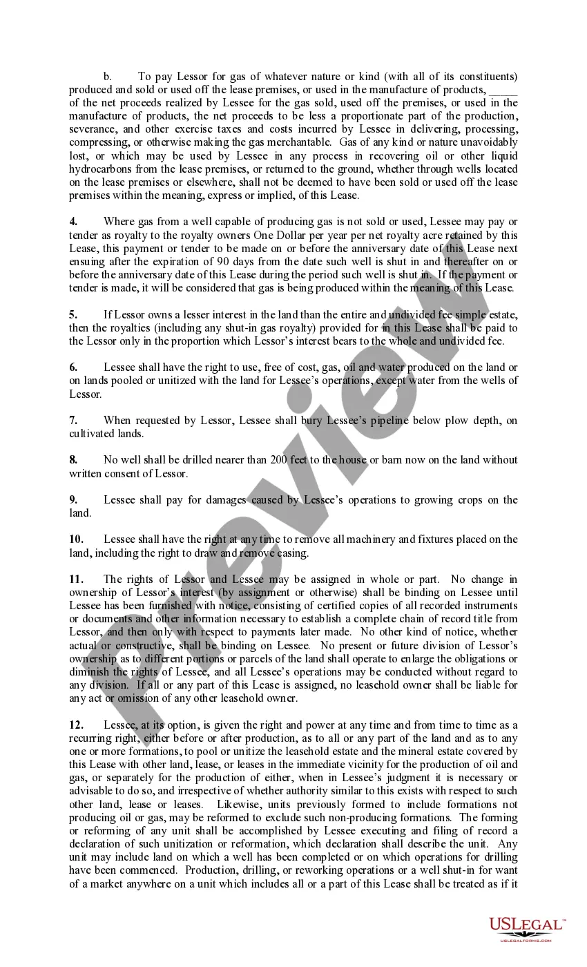 Preview Paid Up Lease Pooling Provision