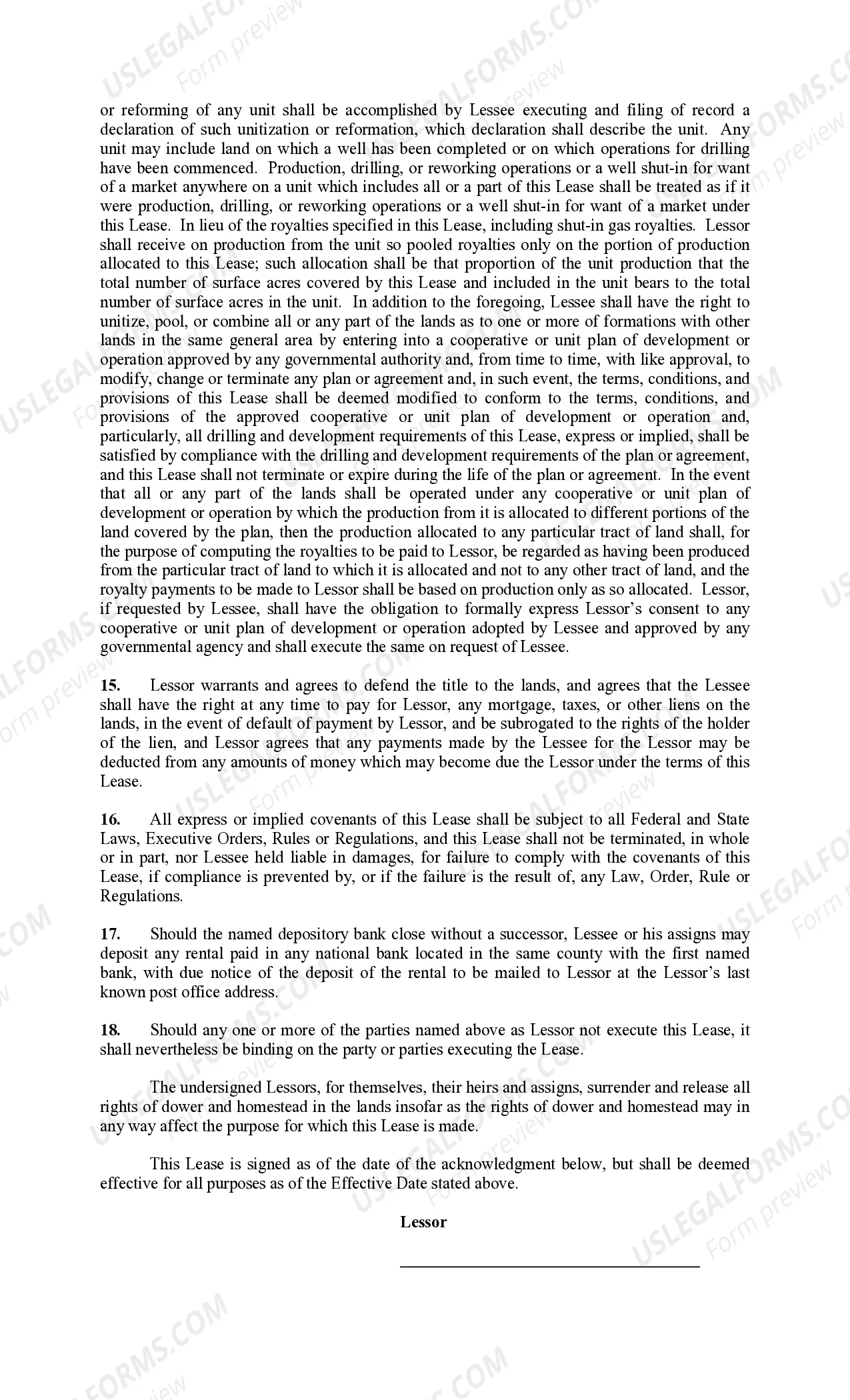 Preview Rental Lease Pooling Provision