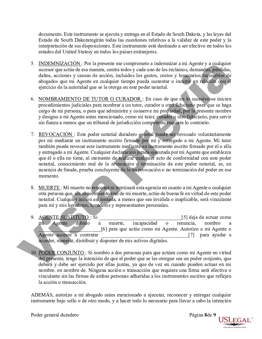 Preview Poder General Duradero para Bienes y Finanzas o Financiero Efectivo Inmediatamente