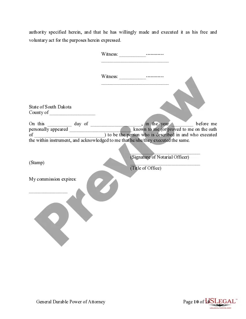 Preview General Durable Power of Attorney for Property and Finances or Financial Effective Immediately