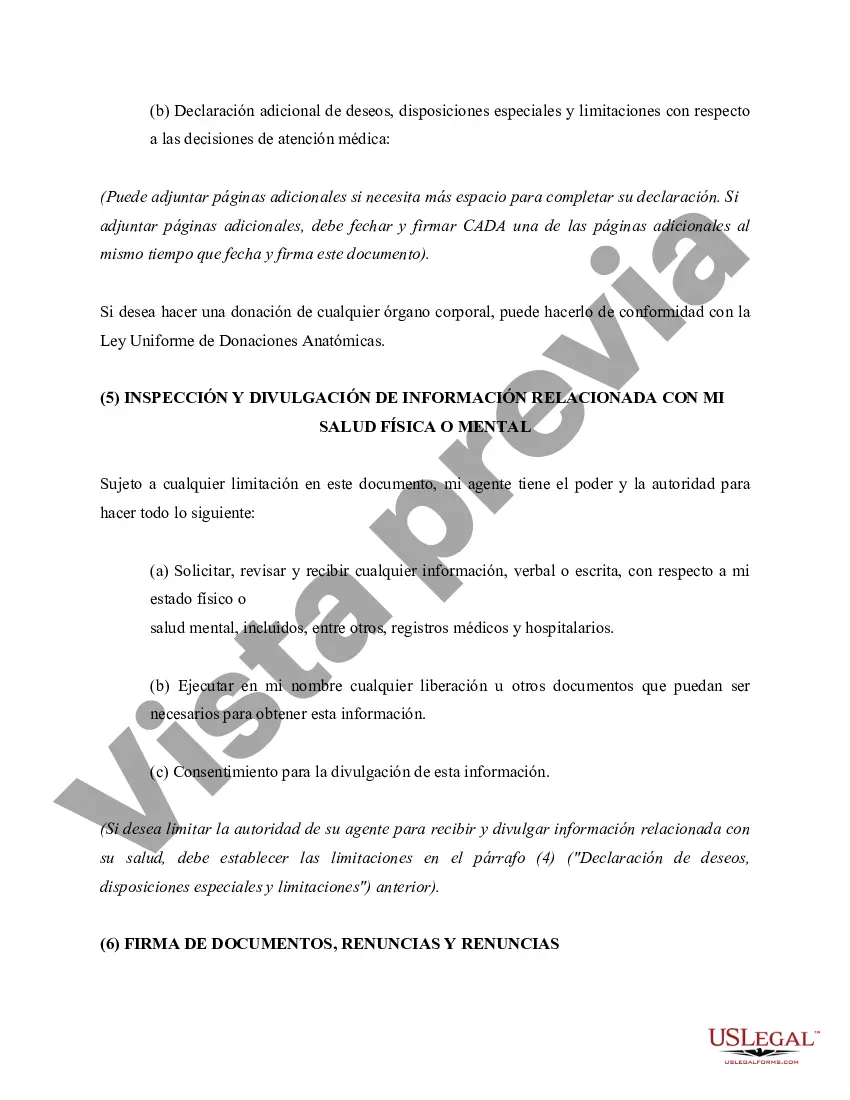 Preview Poder notarial para atención médica - Poder notarial duradero para atención médica