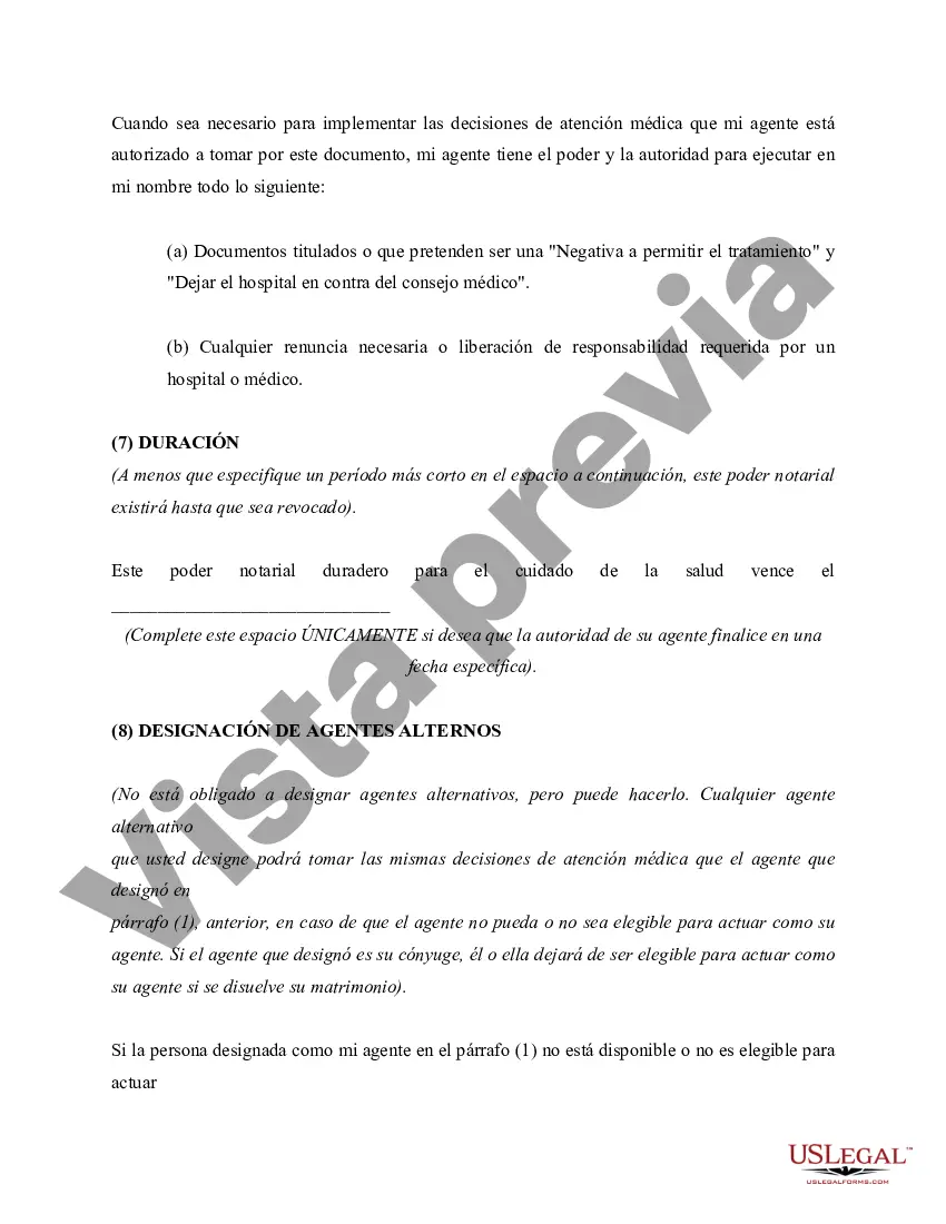 Preview Poder notarial para atención médica - Poder notarial duradero para atención médica