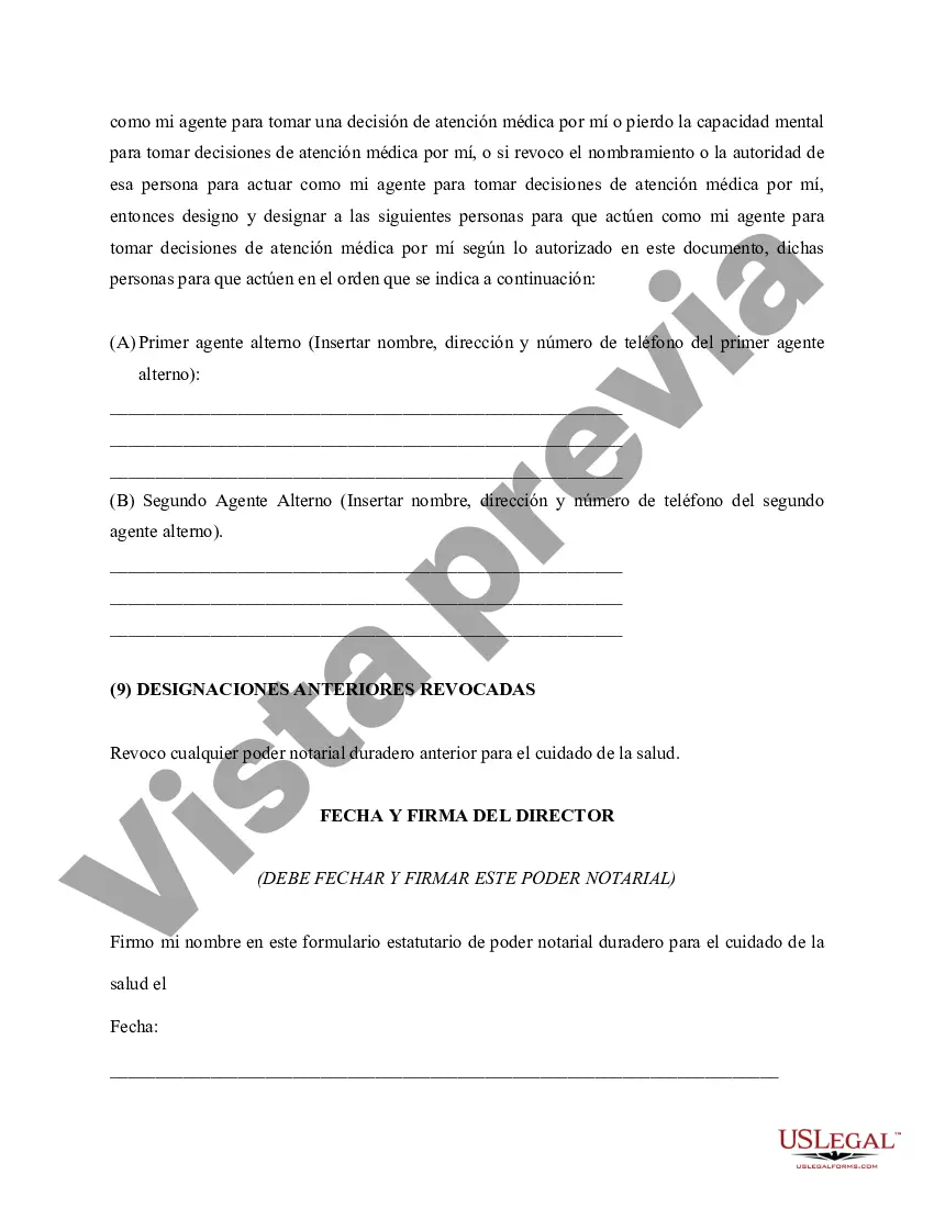 Preview Poder notarial para atención médica - Poder notarial duradero para atención médica