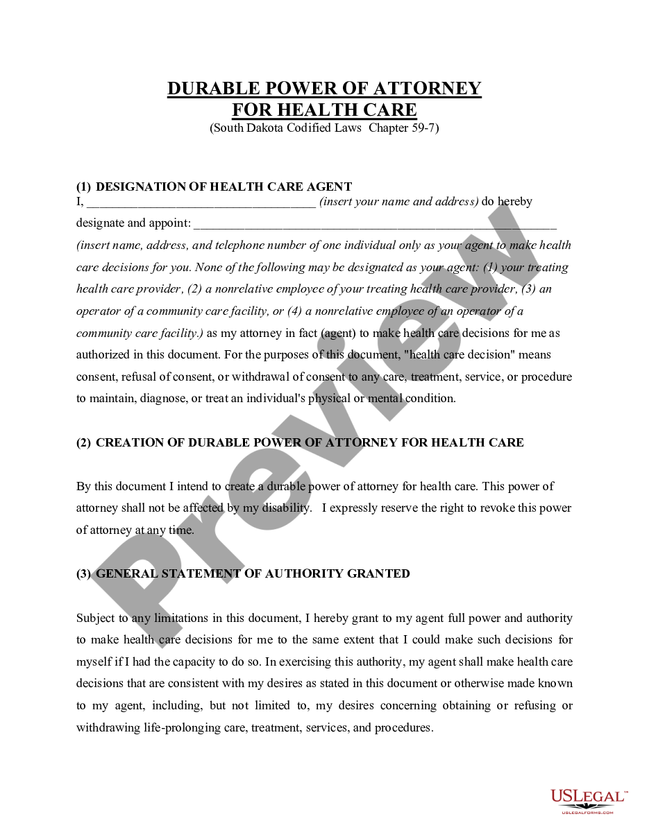 page 0 Power of Attorney for Health Care - Durable Power of Attorney for Healthcare preview