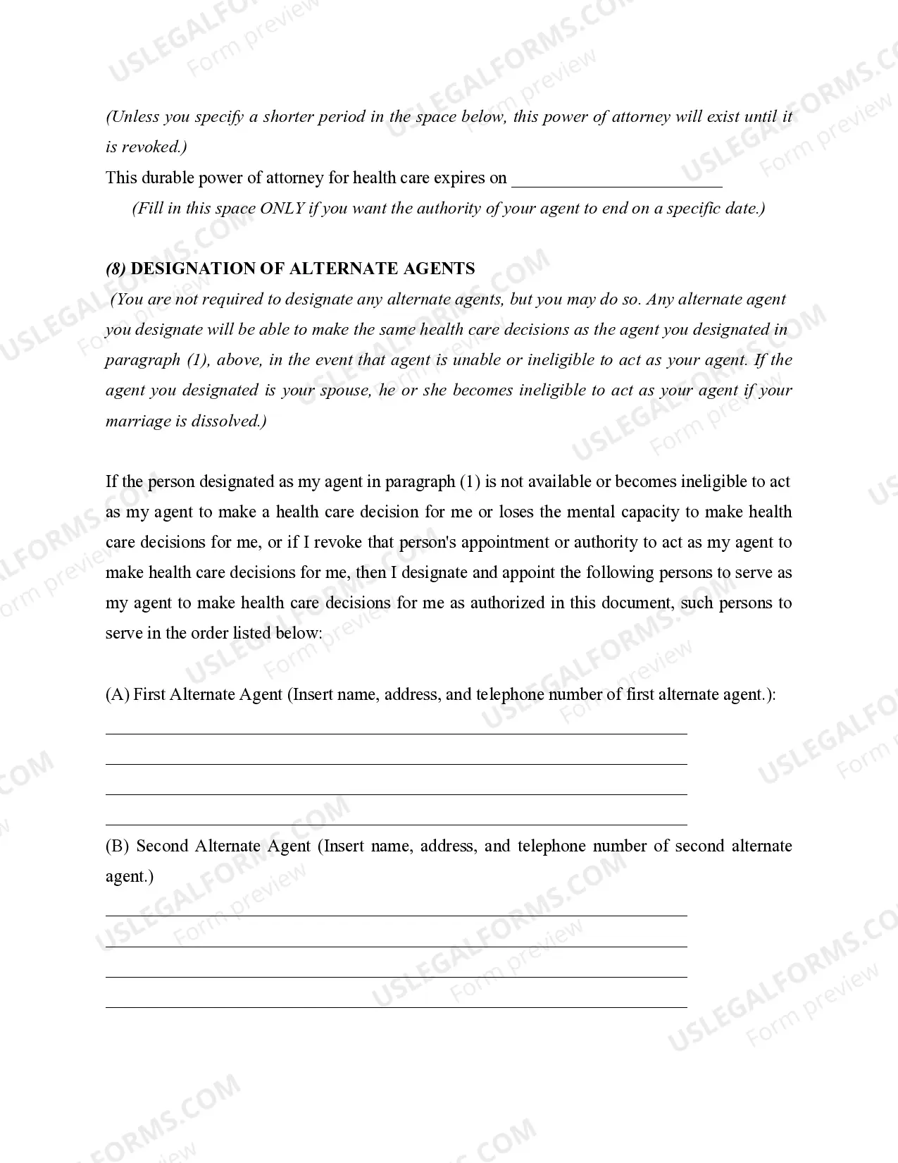 Preview Power of Attorney for Health Care - Durable Power of Attorney for Healthcare