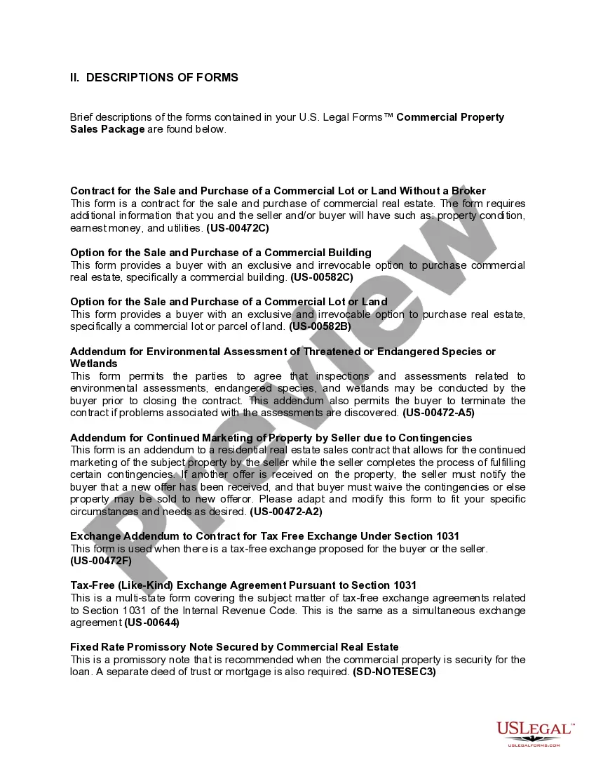 Preview South Dakota Commercial Property Sales Package