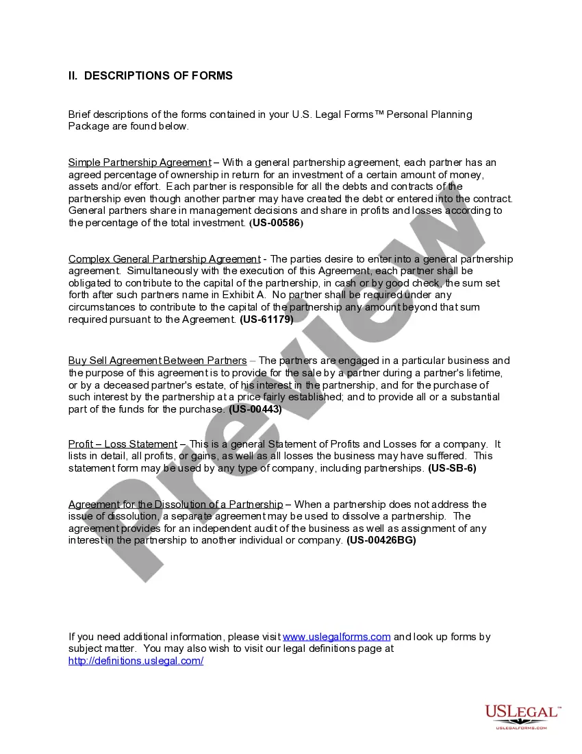 Preview South Dakota General Partnership Package