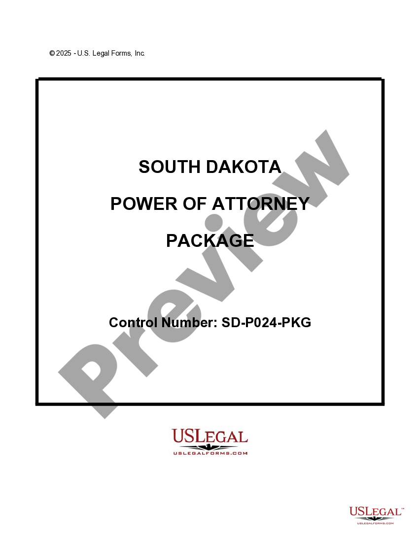South Dakota Power Of Attorney Forms Package Sd Power Attorney US
