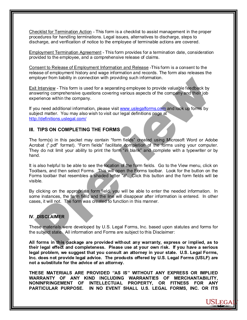 page 2 Employment or Job Termination Package preview