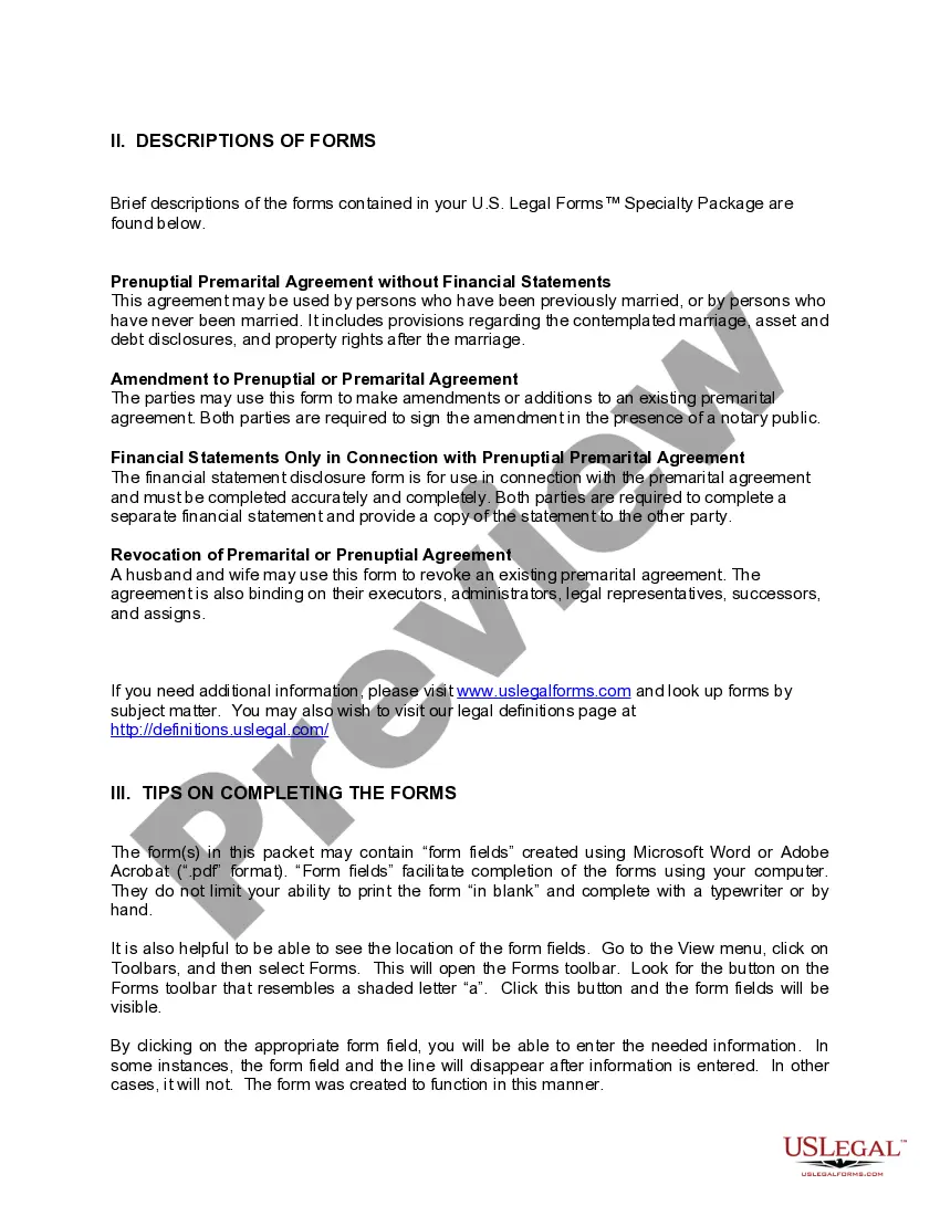 Preview South Dakota Premarital Agreements Package