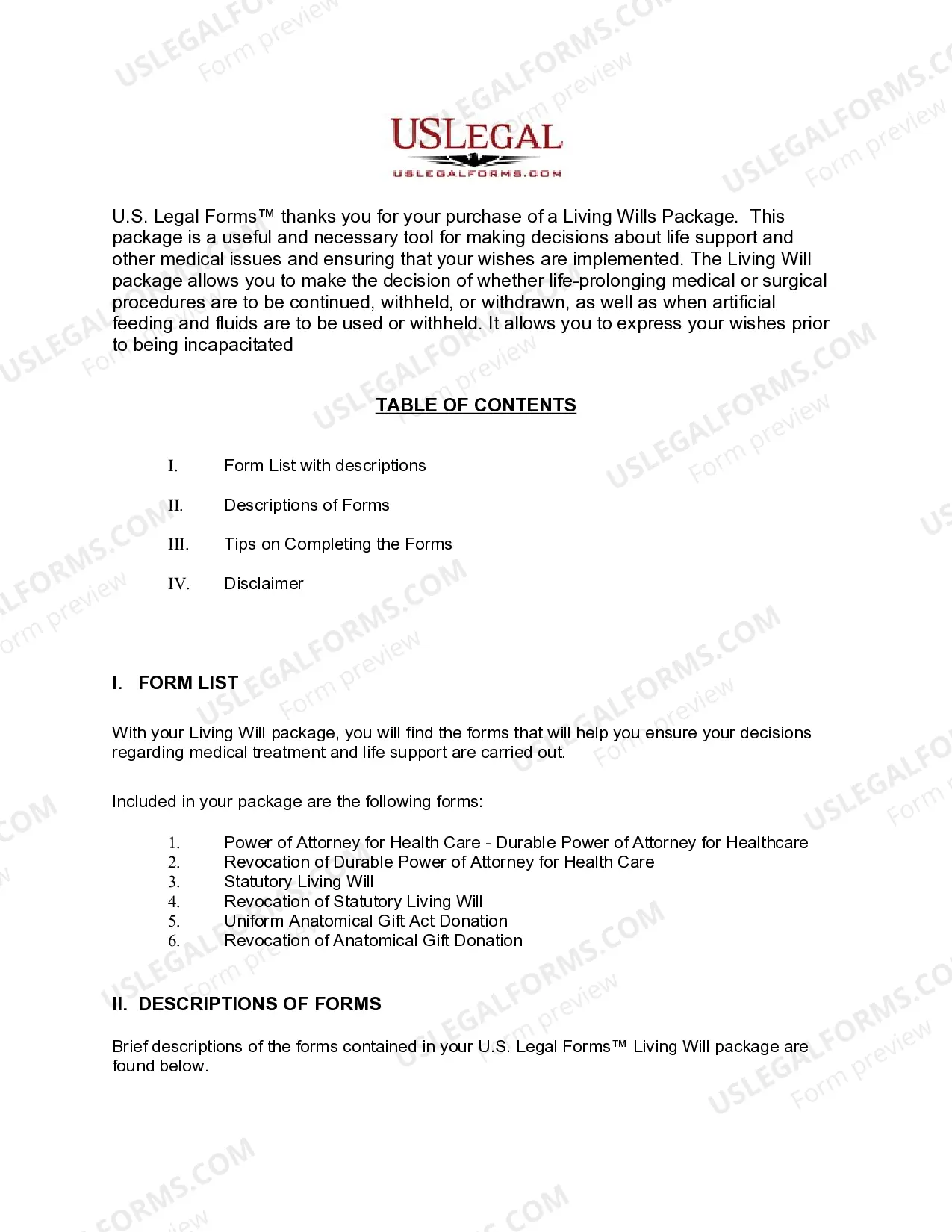 Preview South Dakota Living Wills and Health Care Package