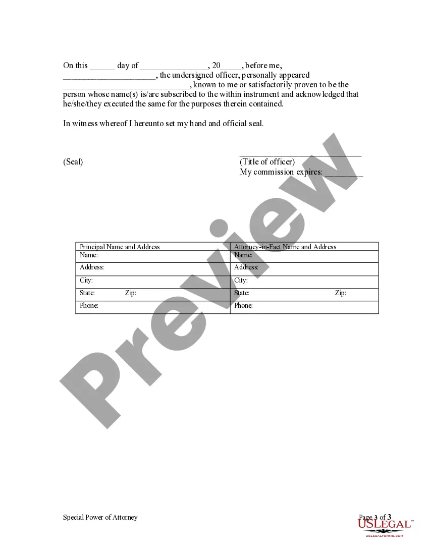 Preview Special or Limited Power of Attorney for Real Estate Sales Transaction By Seller