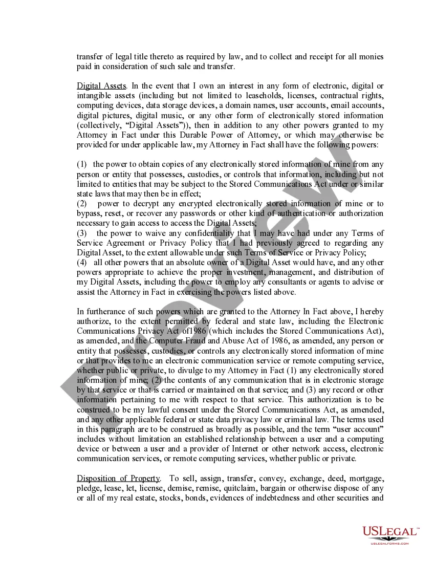 Preview Limited Power of Attorney where you Specify Powers with Sample Powers Included