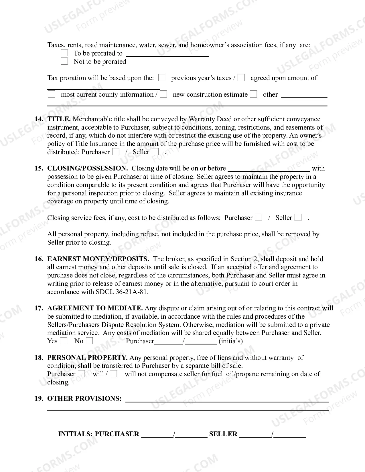 Preview Real Estate Purchase Agreement
