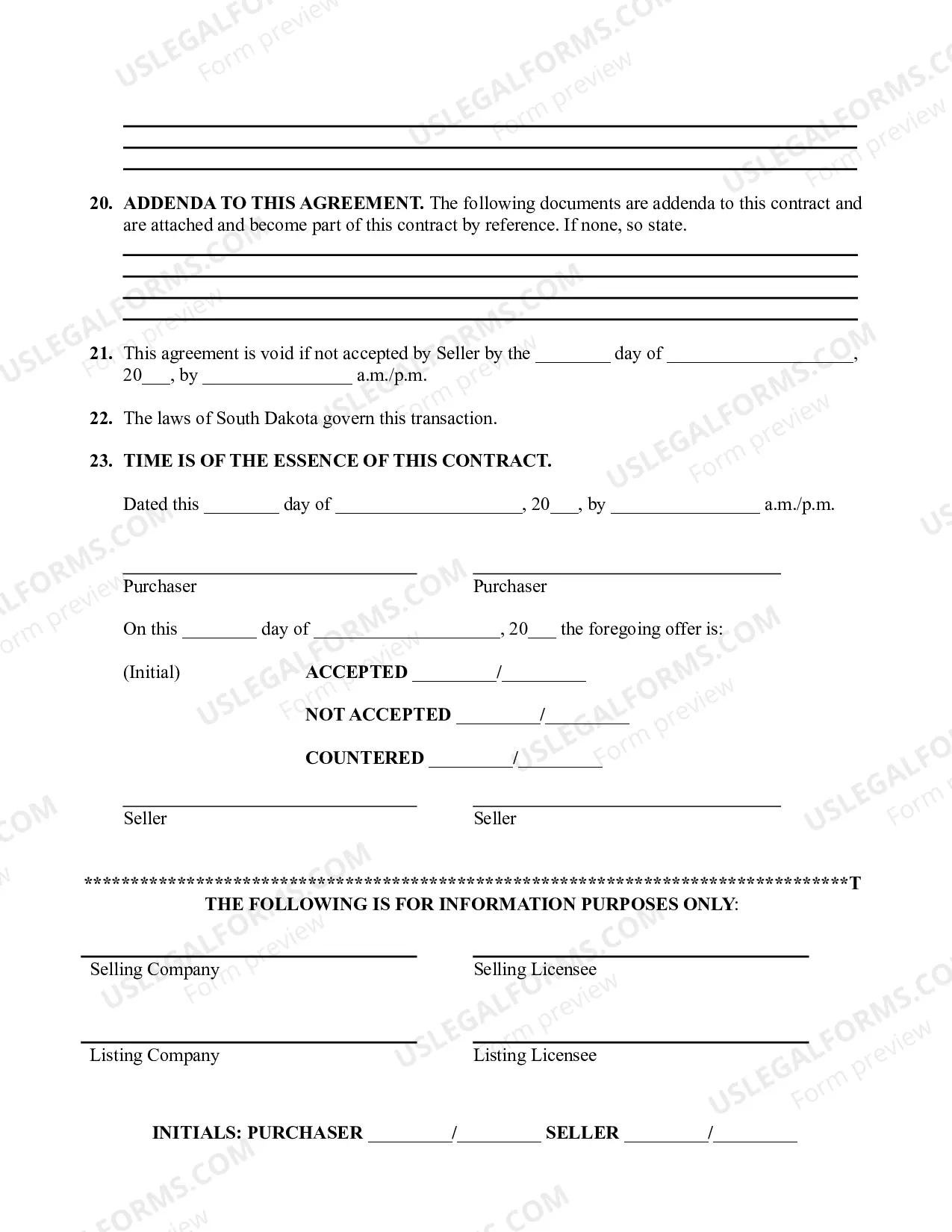 Preview Real Estate Purchase Agreement